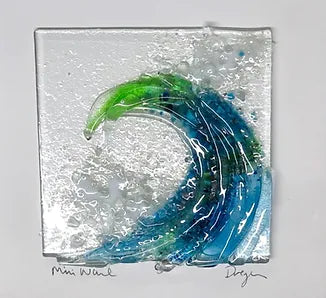 Dreya, Glass Art - Mini Wave (Block Mounted)