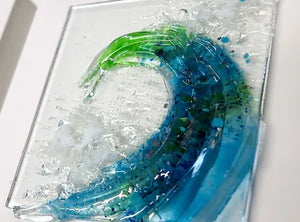 Dreya, Glass Art - Mini Wave (Block Mounted)