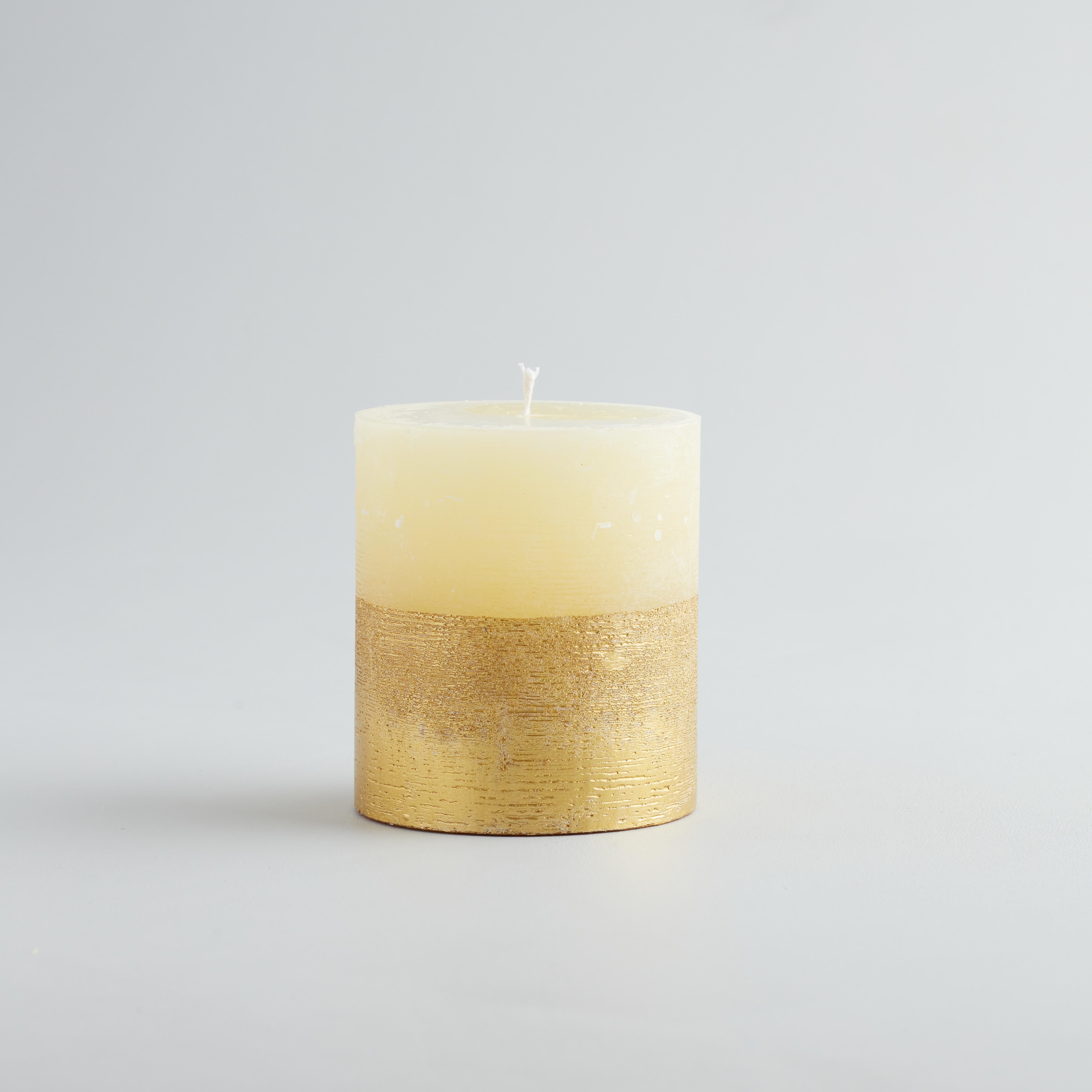 St. Eval Inspiritus, Gold Half-Dipped Pillar Candle